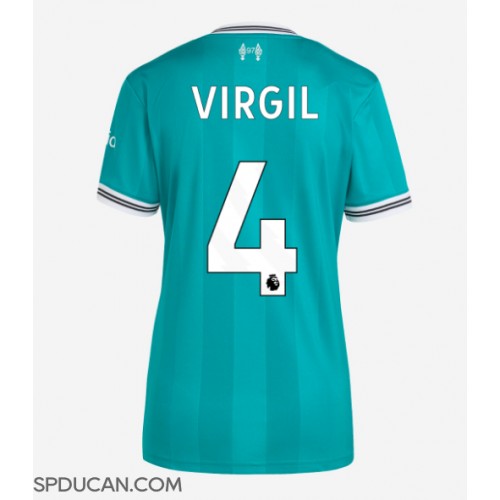 Zenski Nogometni Dres Liverpool Virgil van Dijk #4 Rezervni 2025-26 Kratak Rukav